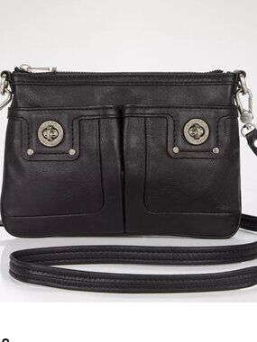 Marc by Marc Jacobs Black Leather Totally Turnlock Percy Crossbody Bag